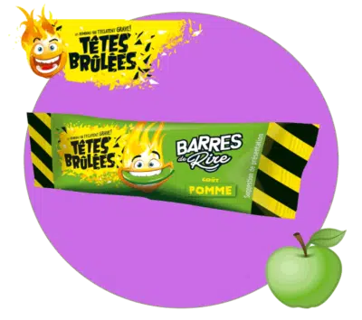Tête brûlée barre pomme verte