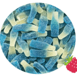 bouteille sucrée bleue framboise