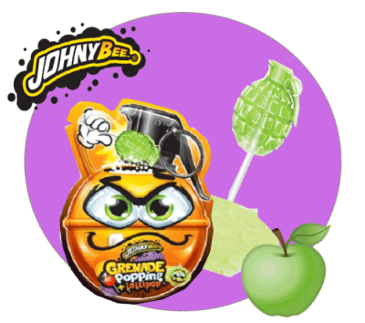 sucette grenade pomme verte johny bee