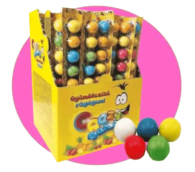 barre de 10 billes de chewing gum