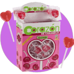sucette coeur cerise