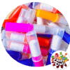 bonbon rouge à lèvres dextrose