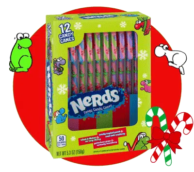 Sucres d'orge NERDS candy canes