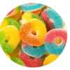 bonbons anneaux multicolores FINI