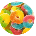 bonbons anneaux multicolores FINI
