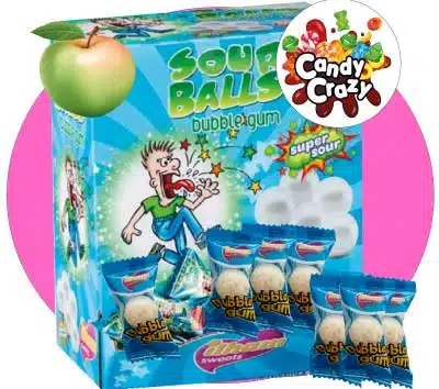bille de chewing gum super acide pomme