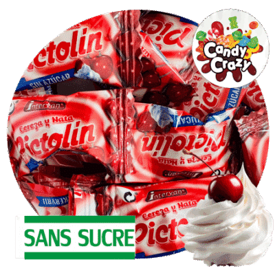 bonbon sans sucre cerise crème Pictolin