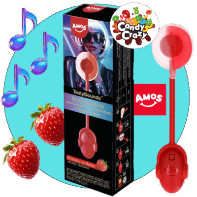 sucette tasty sounds Amos Fraise