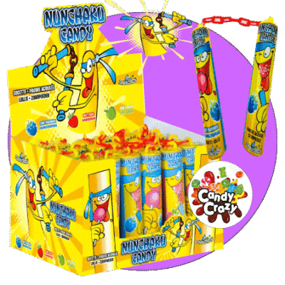 bonbon nunchaku sucette et sa poudre