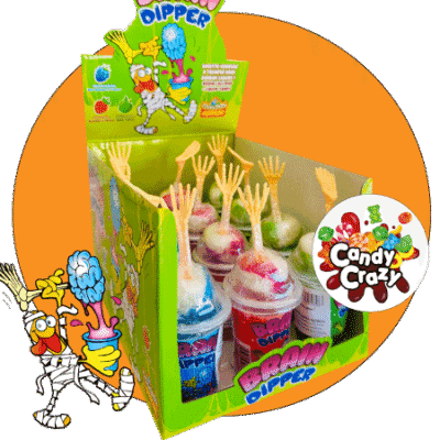brain dipper sucette cerveau à tremper dans un bonbon liquide brain dipper