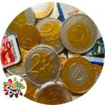 pièces et billets en chocolat