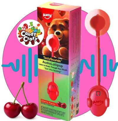 sucette tasty sounds cerise musique dans la bouche