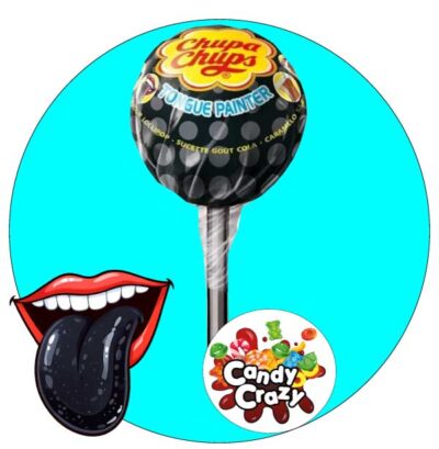 sucette chupa chupstache langue noir parfum cola