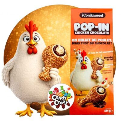 POP-IN Chicken Chocolate – Pilon de poulet en chocolat fourré crème de lait