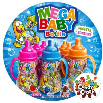 Méga Baby Bottle – Bonbon biberon avec sucette et billes