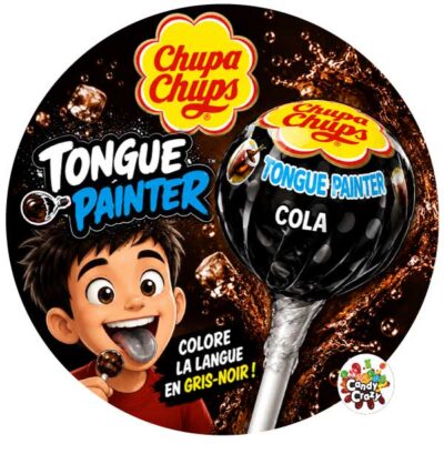 sucette chupa chups colore langue noir parfum cola