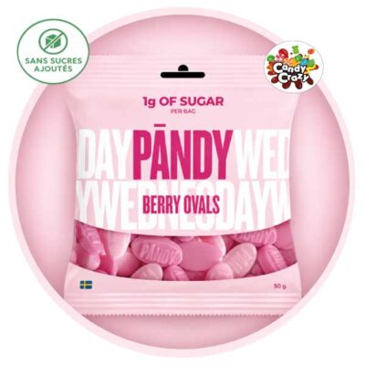 pandy berry ovals bonbon sans sucres ajoutés