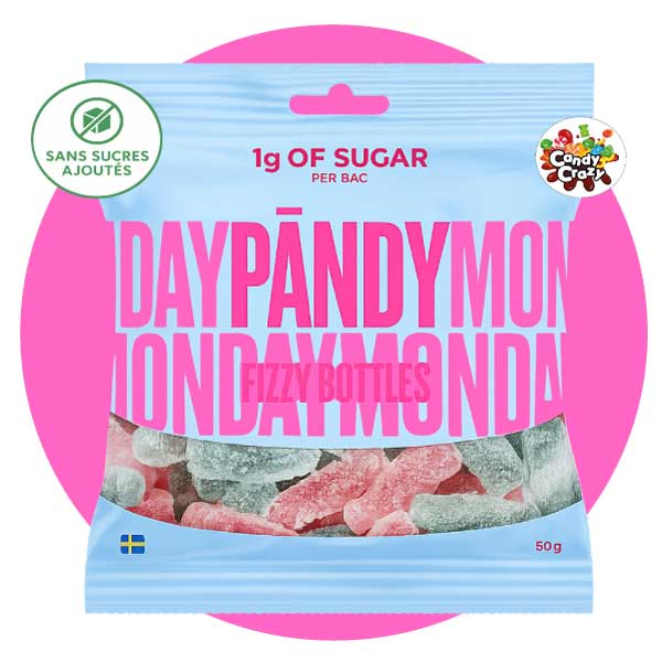 PÄNDY Fizzy Bottles : les célèbres bouteilles acidulées au goût bubble gum