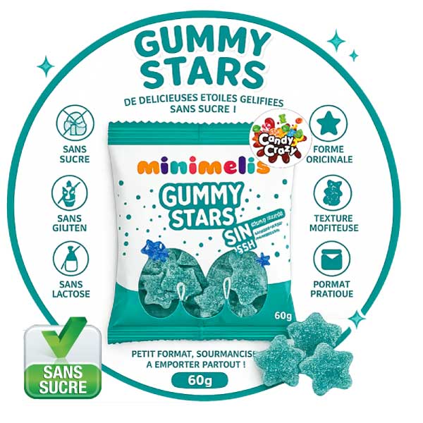 bonbons sans sucre minimes gummy stars