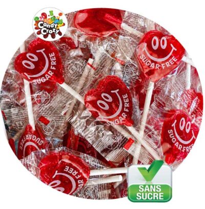 sucette coeur cerise sans sucre