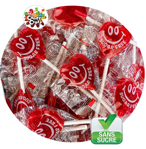 sucette coeur cerise sans sucre