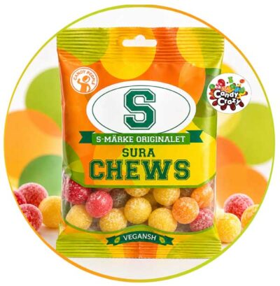 onbons Acides S-Märke Sura Chews – Fruités & Vegan