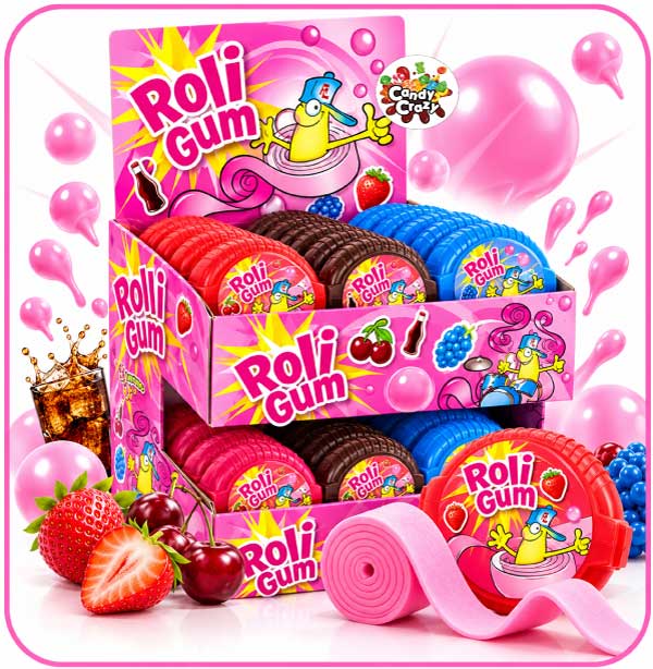 chewing gum en rouleau rolli gum